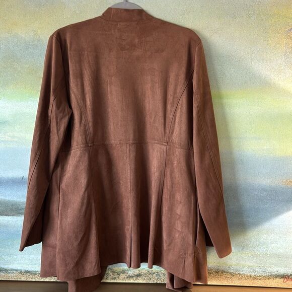 Simply NOELLE NwT L/XL Faux Suede open cardigan /Jacket - Picture 7 of 9